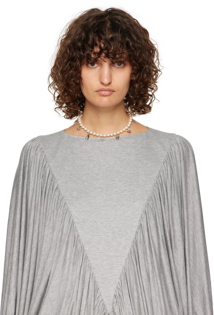 Vivienne Westwood White & Silver Anglo Pearl Necklace 2