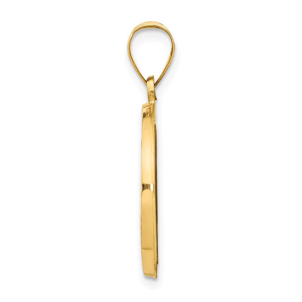 Diamond2Deal 14k Yellow Gold Polished and Satin Miraculous Medal Hollow Pendant