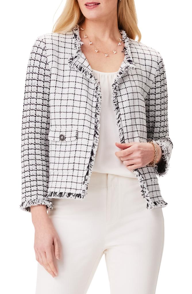 NIC+ZOE Grid Fringe Mix Jacket