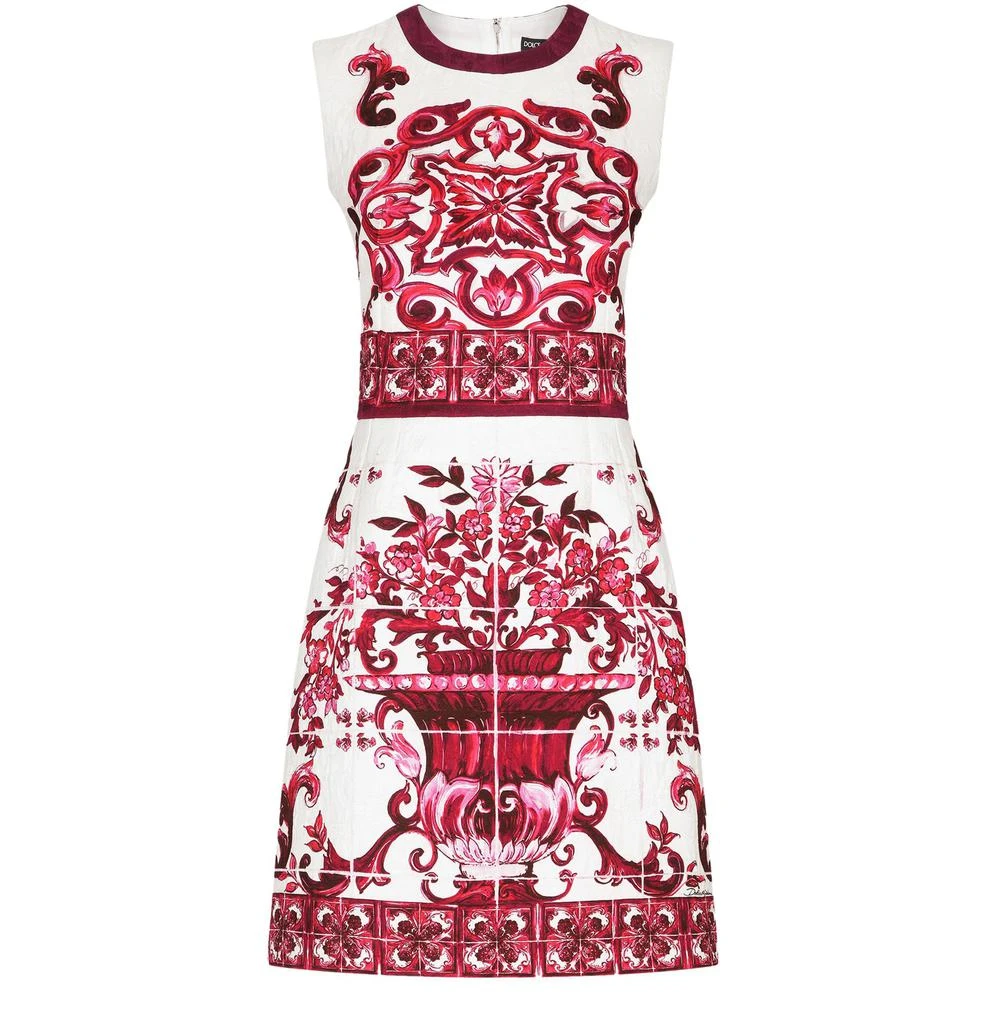 Dolce & Gabbana Short majolica-print brocade dress 2