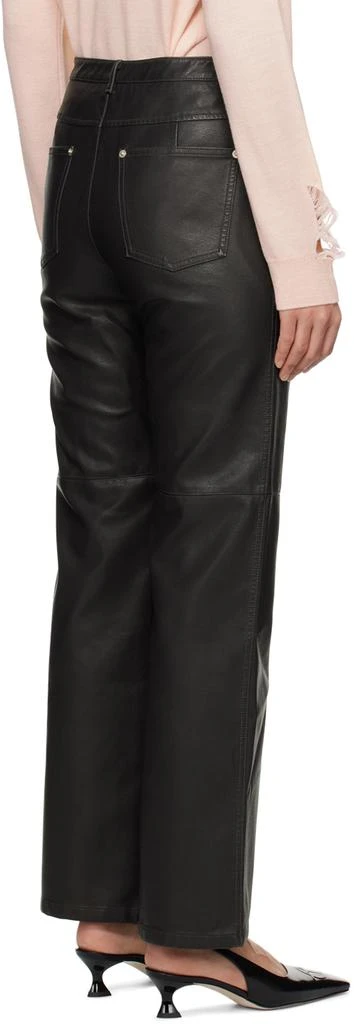 TheOpen Product Black Straight Fit Faux-Leather Trousers 3