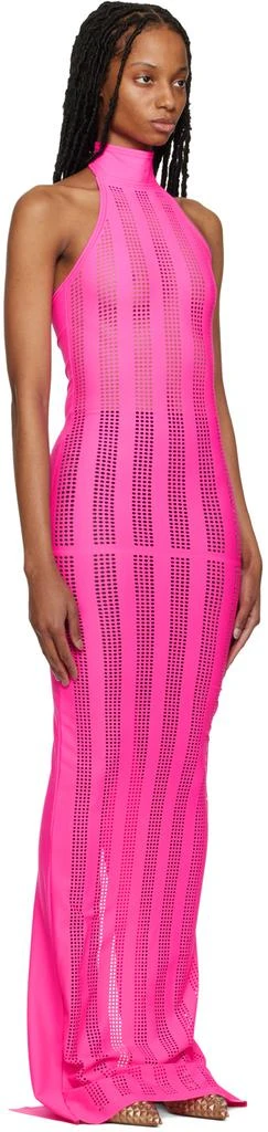 FAL-ASH Pink Lasercut Maxi Dress 2