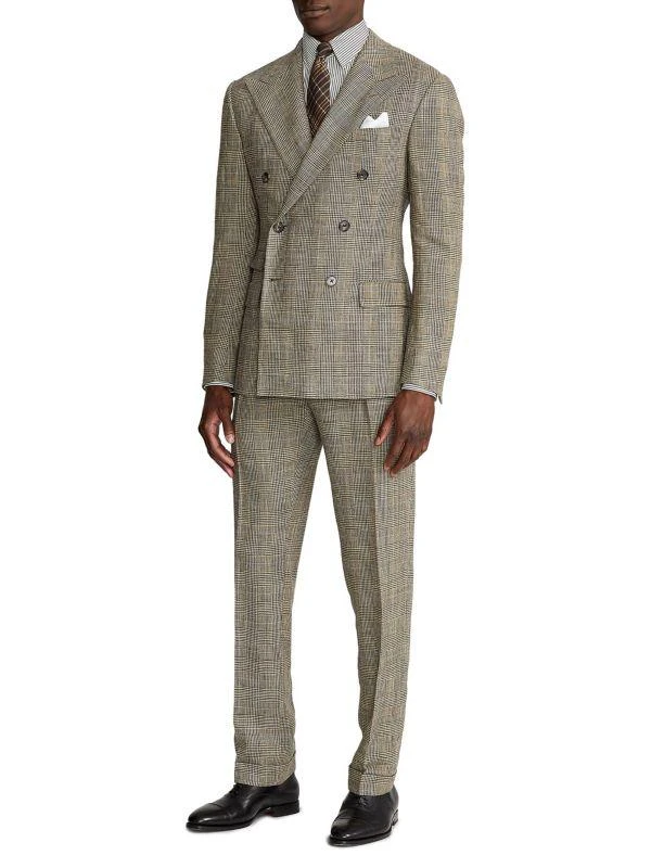 Ralph Lauren Silk-Linen Glen Plaid Double-Breasted Suit 3