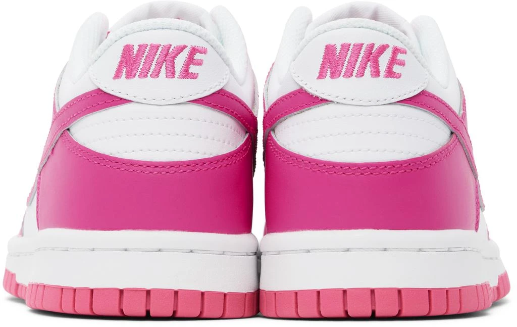 NIKE Big Kids Pink & White Dunk Low Sneakers 2
