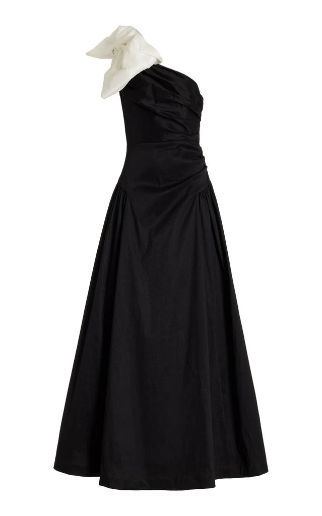 RACHEL GILBERT Rachel Gilbert - Banks Bow-Detailed Taffeta Maxi Dress - Black - 1 - Moda Operandi 1
