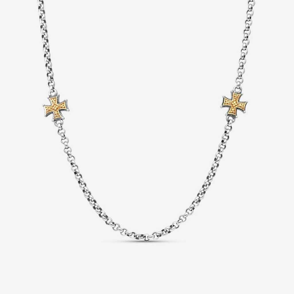 Konstantino Konstantino Eros Sterling Silver & 18K Yellow Gold Cross Chain Necklace 18" KOKJ389-130 1