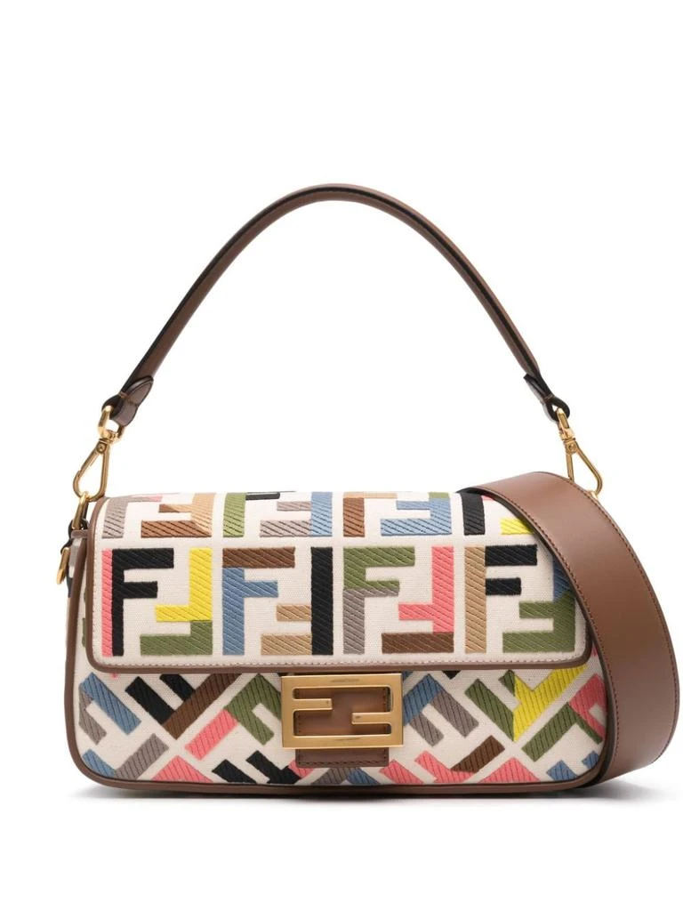 Fendi FENDI - Baguette Embroidered Canvas Shoulder Bag 1