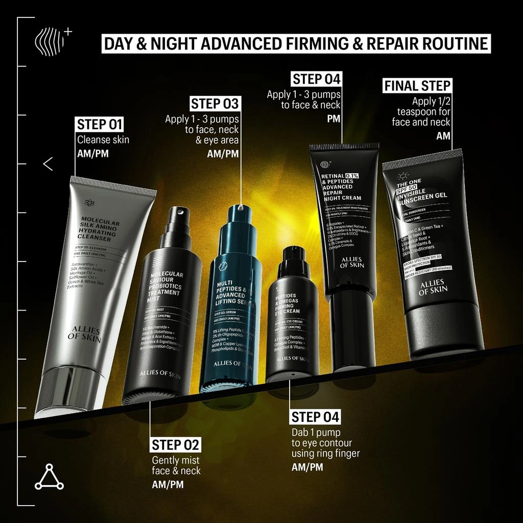 Allies of Skin Allies of Skin Retinal 0.1% & Peptides Advanced Repair Night Cream 48ml 9