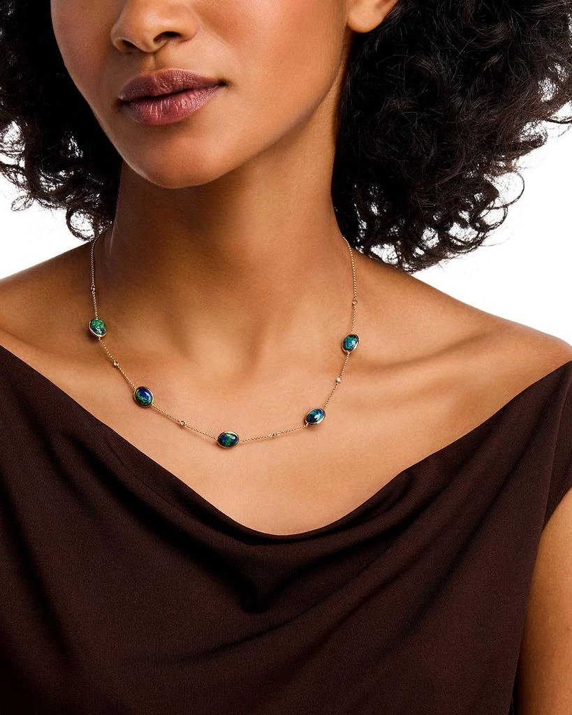 Bloomingdale
s Fine Collection Azurite 
Diamond Bezel Collar Necklace in 14K Yellow Gold, 16-18" 2