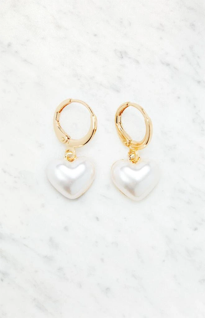 LA Hearts Pearl Hoop Earrings 1