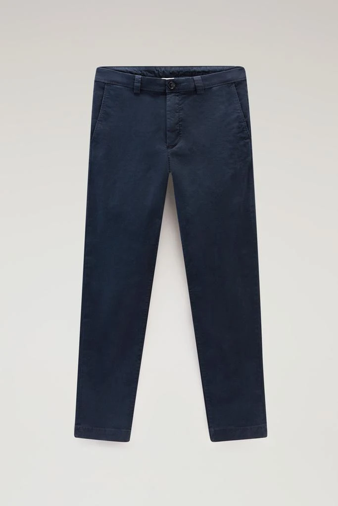 Woolrich Garment-Dyed Chino Pants in Stretch Cotton Twill - Men - Blue 4