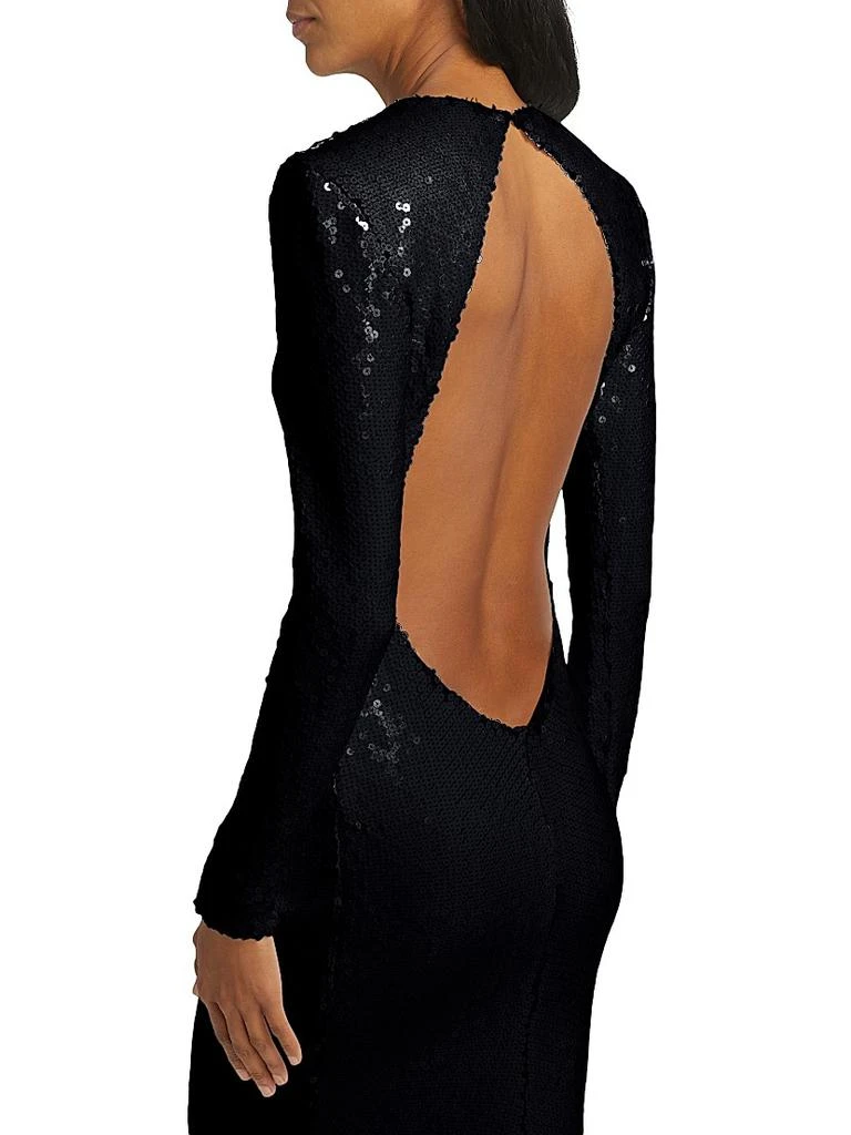 Sergio Hudson Sequin Open-Back Trumpet Gown 6