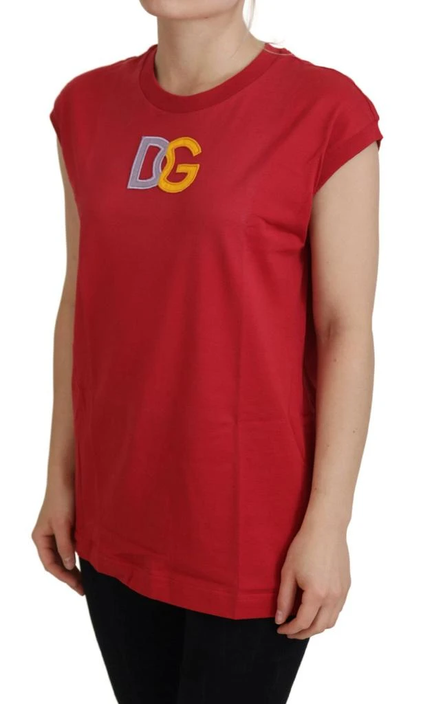 Dolce & Gabbana Red Cotton DG Logo Tank Top T-shirt 2