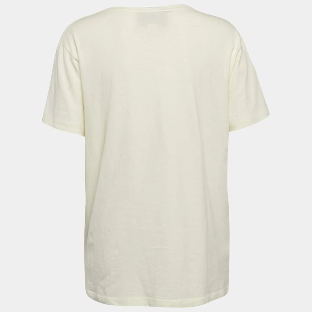 Gucci Gucci Cream Logo Sequin Embellished Round Neck Oversize T-Shirt S 2