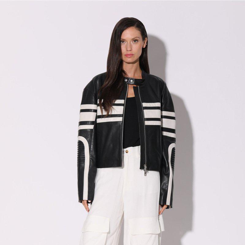 Walter Baker Matteo Jacket, Black White Leather