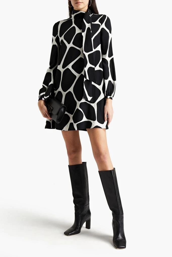 Valentino Printed silk-crepe mini dress 2