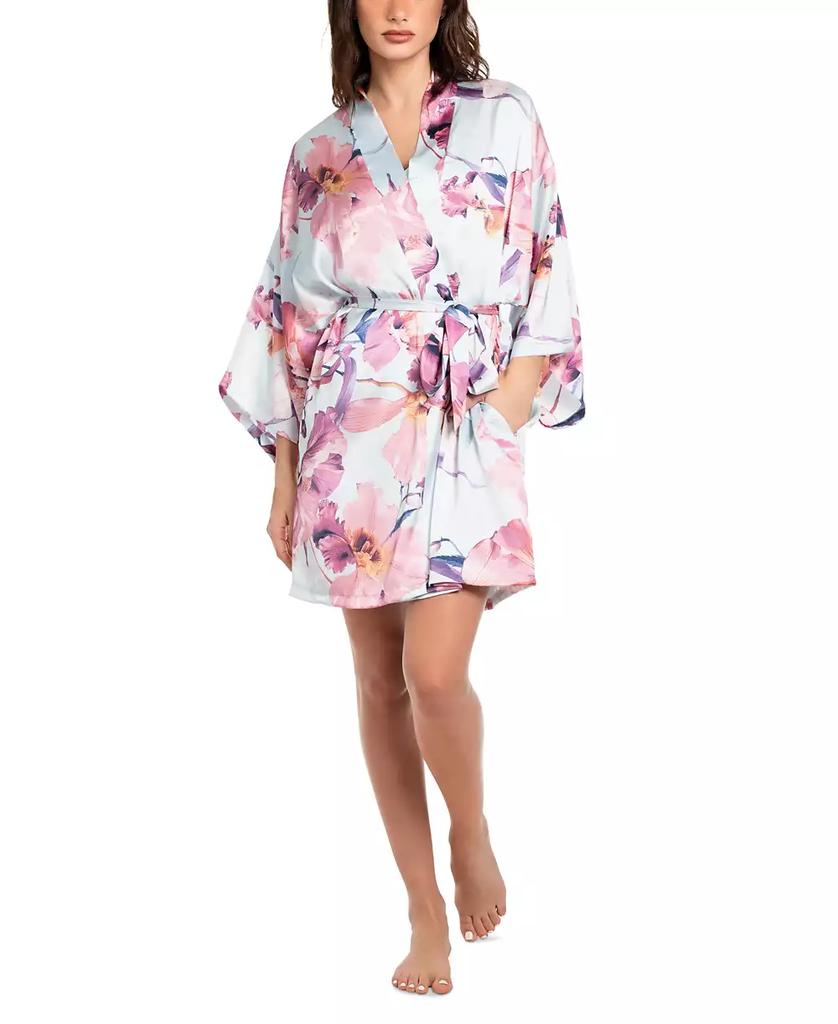 Midnight Bakery Women's Haven Floral Satin Wrap Robe