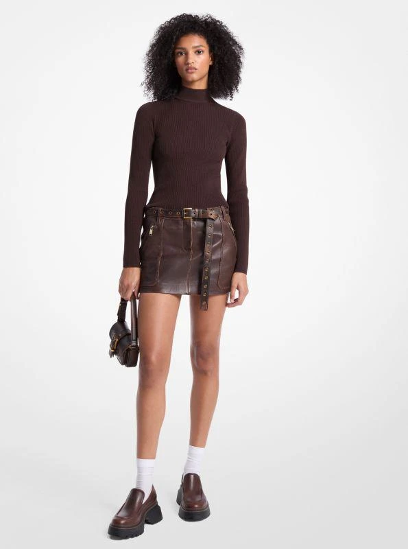 Michael Kors Leather Mini Skirt 1