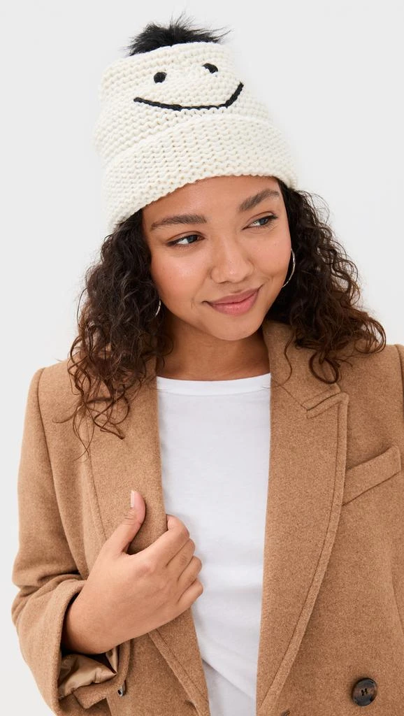 Jocelyn Waffle Knit Smile Beanie 2