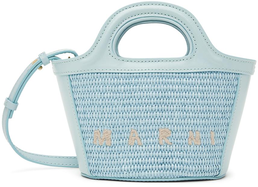 Marni Kids Blue Tropicalia Micro Tote