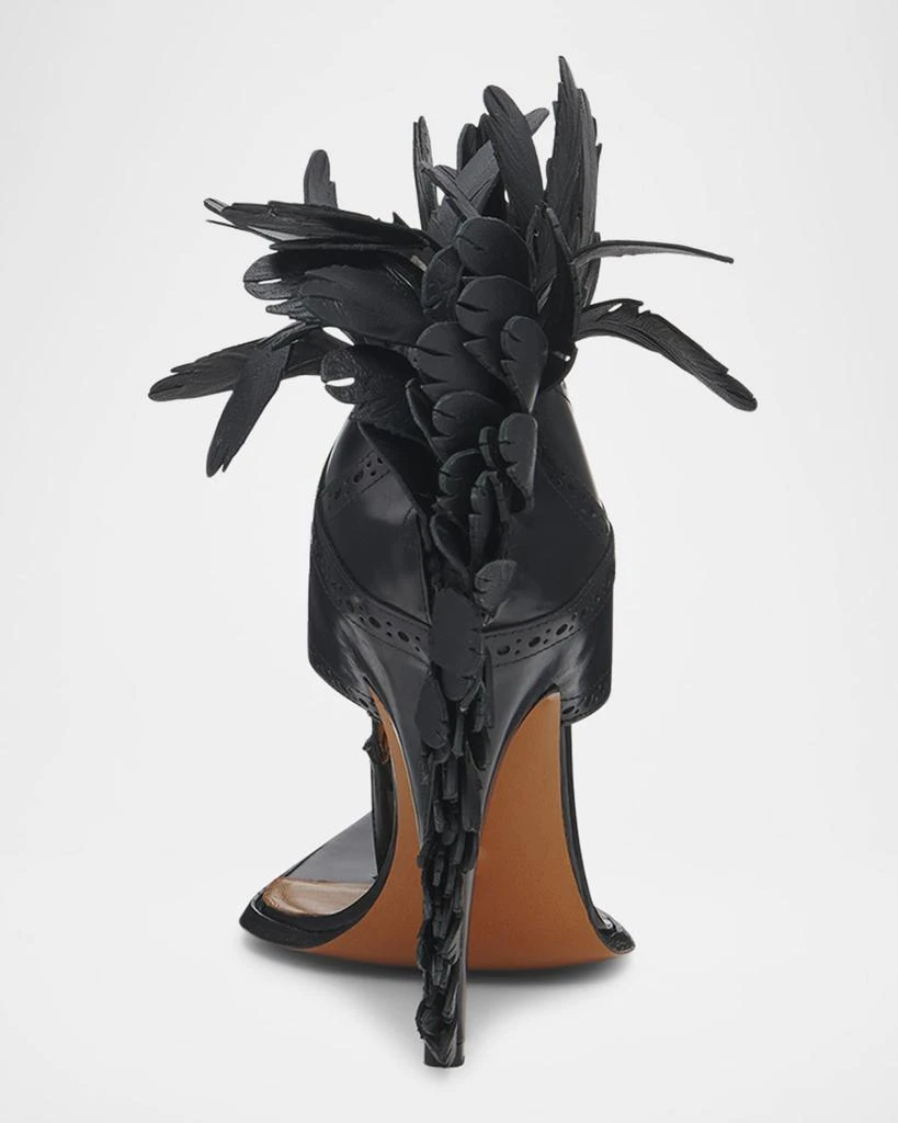 McQueen Leather Feather Thong Sandals 4