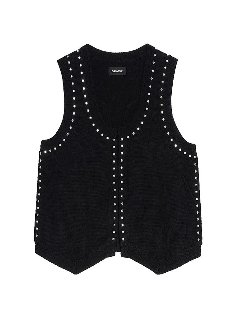 ZADIG
VOLTAIRE Dublin Studded Wool-Cashmere Sweater Vest