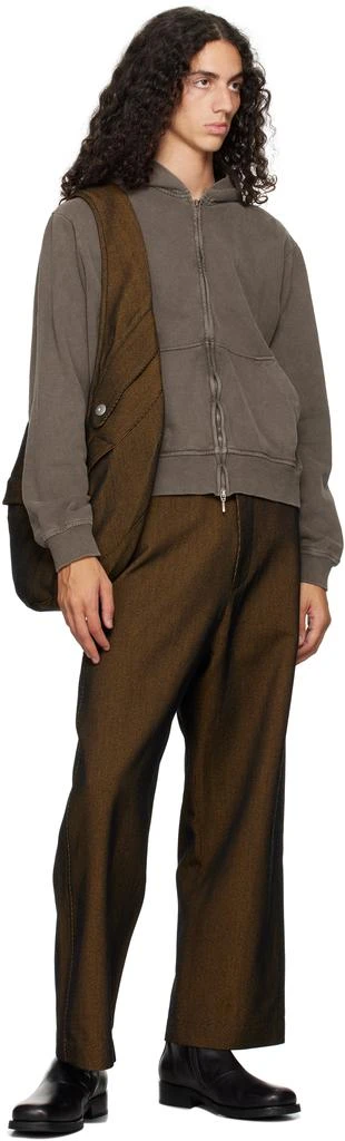 Omar Afridi Brown Shabby Full Zipped Hoodie 4