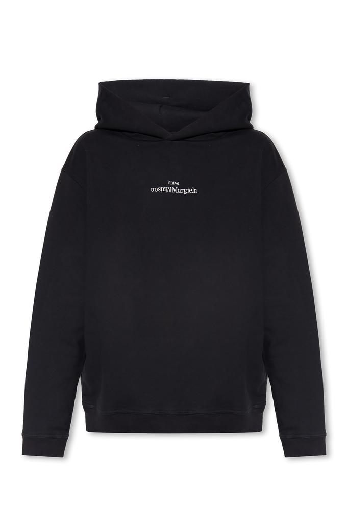 MAISON MARGIELA Black Distorted Logo Hoodie - Hoodies - Compare