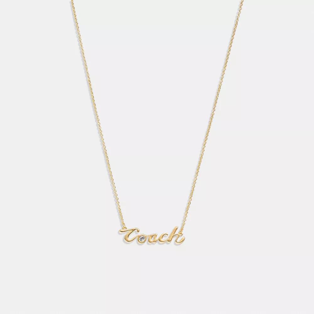 Coach Logo Script Necklace