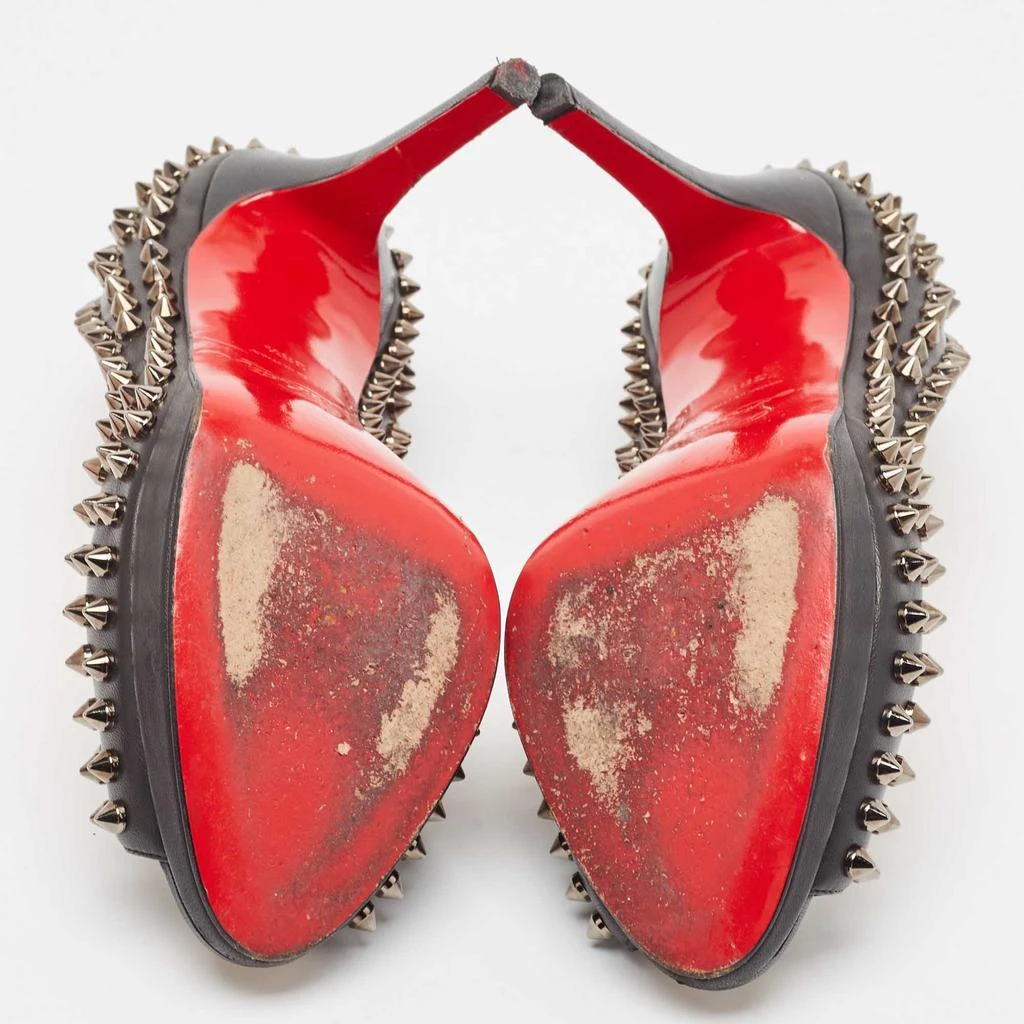 Christian Louboutin Christian Louboutin Black Leather Yolanda Spikes Pumps Size 38.5 6