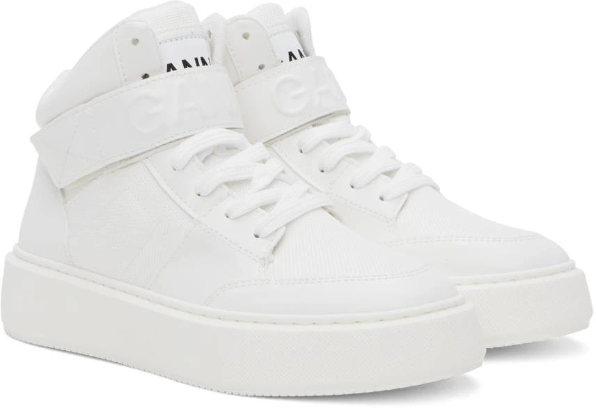 Ganni White Sporty Mix High-Top Sneakers 4