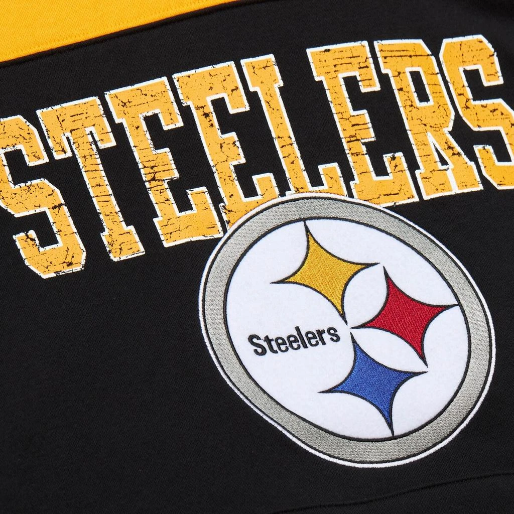 Mitchell & Ness Mitchell & Ness Steelers Off Field Vintage Logo S/S P/O Hoodie - Men's 3