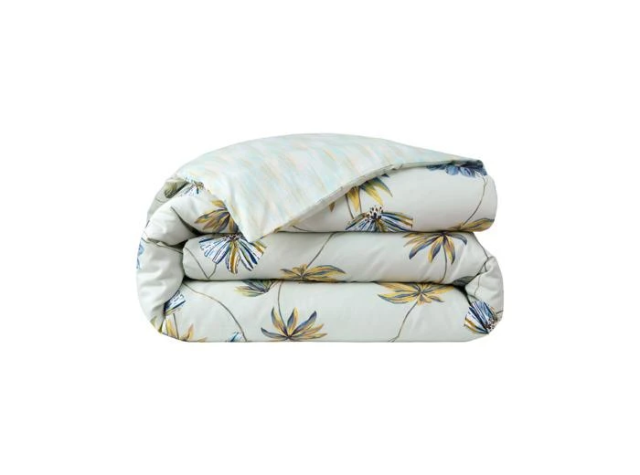 Yves Delorme Yves Delorme - Housse de couette en satin de coton vert, Tropical 1