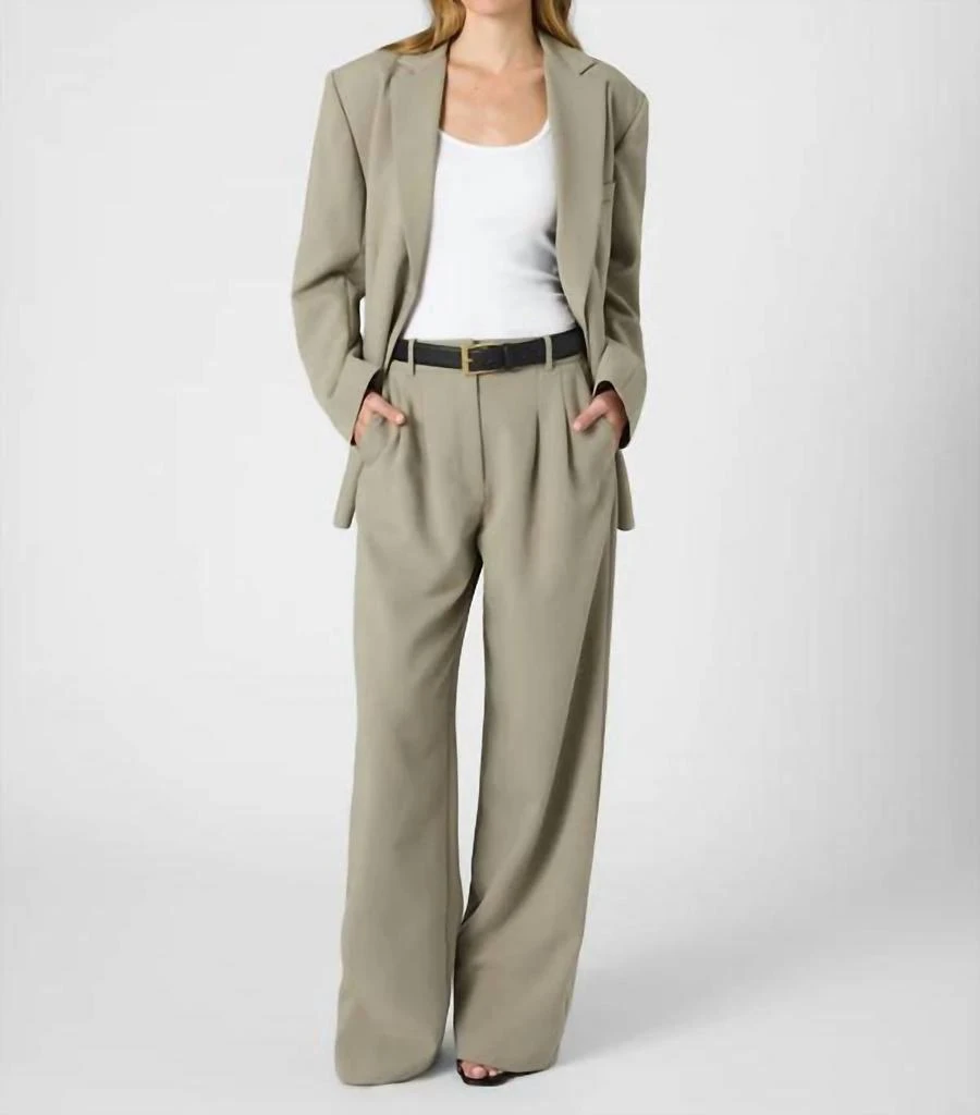 French Connection Azra Twill Blazer In Light Olive