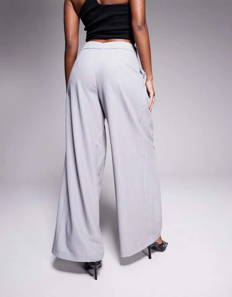 River Island River Island wide leg trouser in grey 2