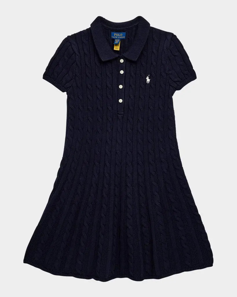Ralph Lauren Girl's Cable Knit Sweater Dress, Size S-XL