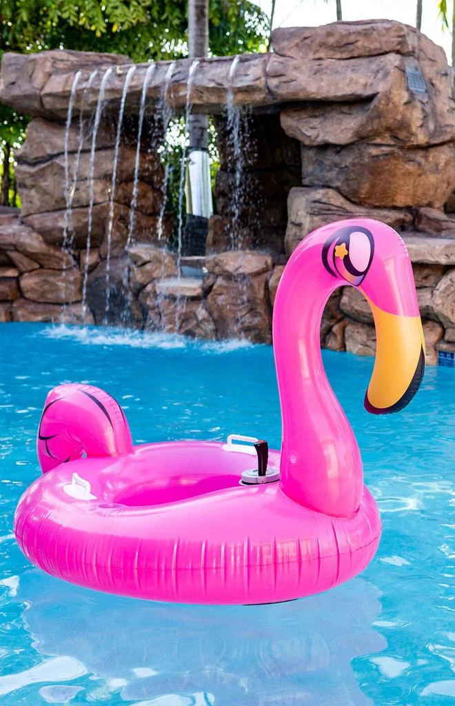 PoolCandy Tube Runner Motorized Flamingo Pool Float 2