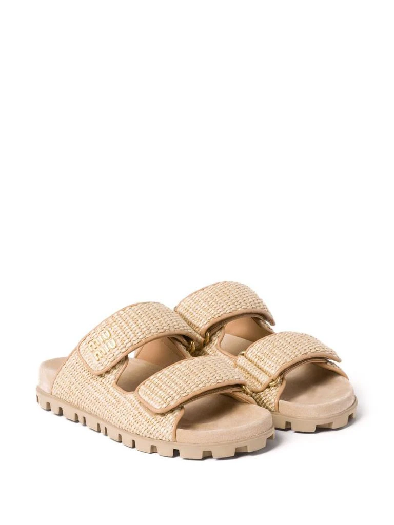Miu Miu Miu Miu Touch-Strap Raffia Sandals 2