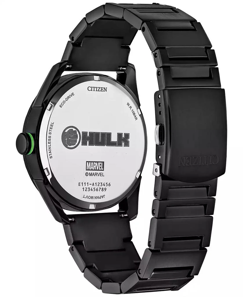 Citizen Eco-Drive Men's Marvel Hulk Green Goliath Black-Tone Stainless Steel Bracelet Watch 42mm 3