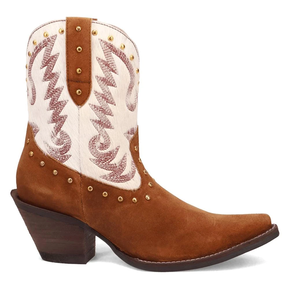 Dingo Rodeo Queen Embroidered Studded Snip Toe Cowboy Booties 1