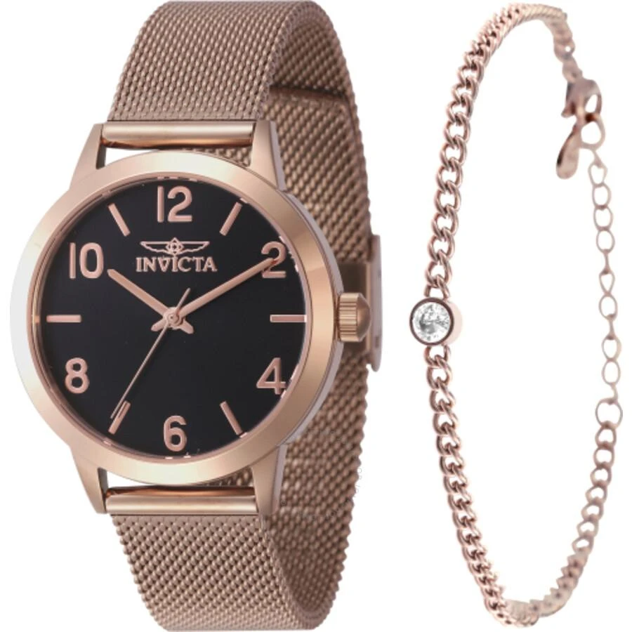 Invicta Wildflower Quartz Black Dial Ladies Watch 47276 With Bracelet 1