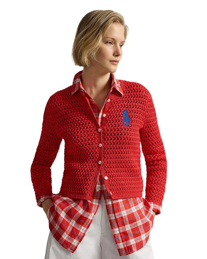 Ralph Lauren Big Pony Crochet Cardigan Sweater