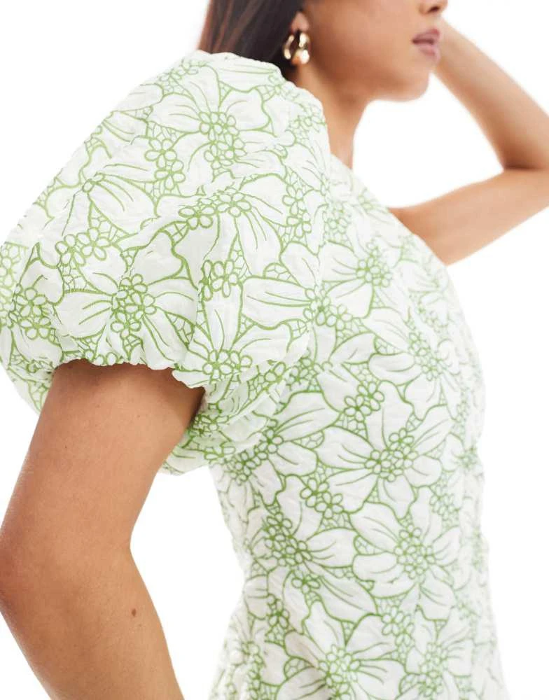 knee length dresses for ladies Primrose Bloom Green Floral Midi Dress main image 1