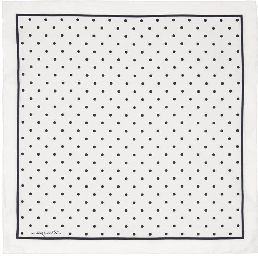 Dolce & Gabbana White Silk Polka-Dot Scarf 2