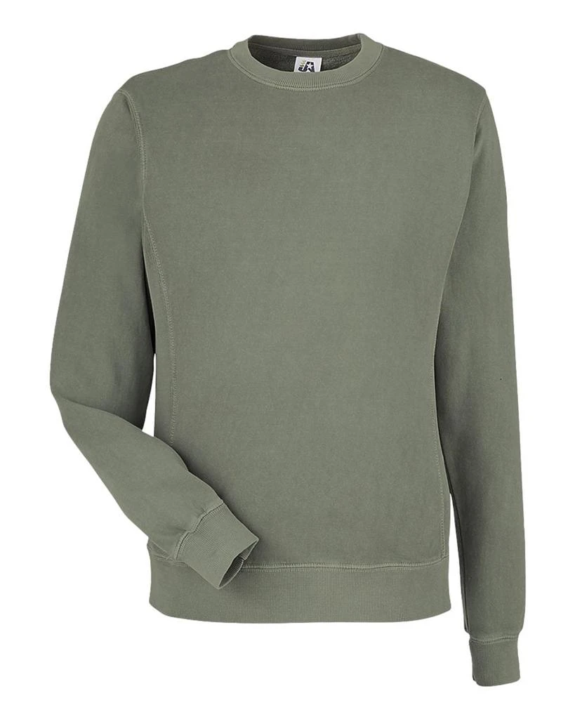 J America Men's Pigment-Dyed Fleece Crewneck Sweatshirt 6
