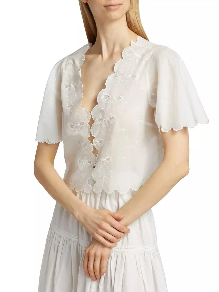 DÔEN Kacy Embroidered Cotton Voile Top 4