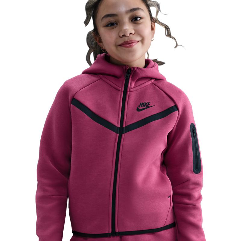 pink nike funnel neck hoodie