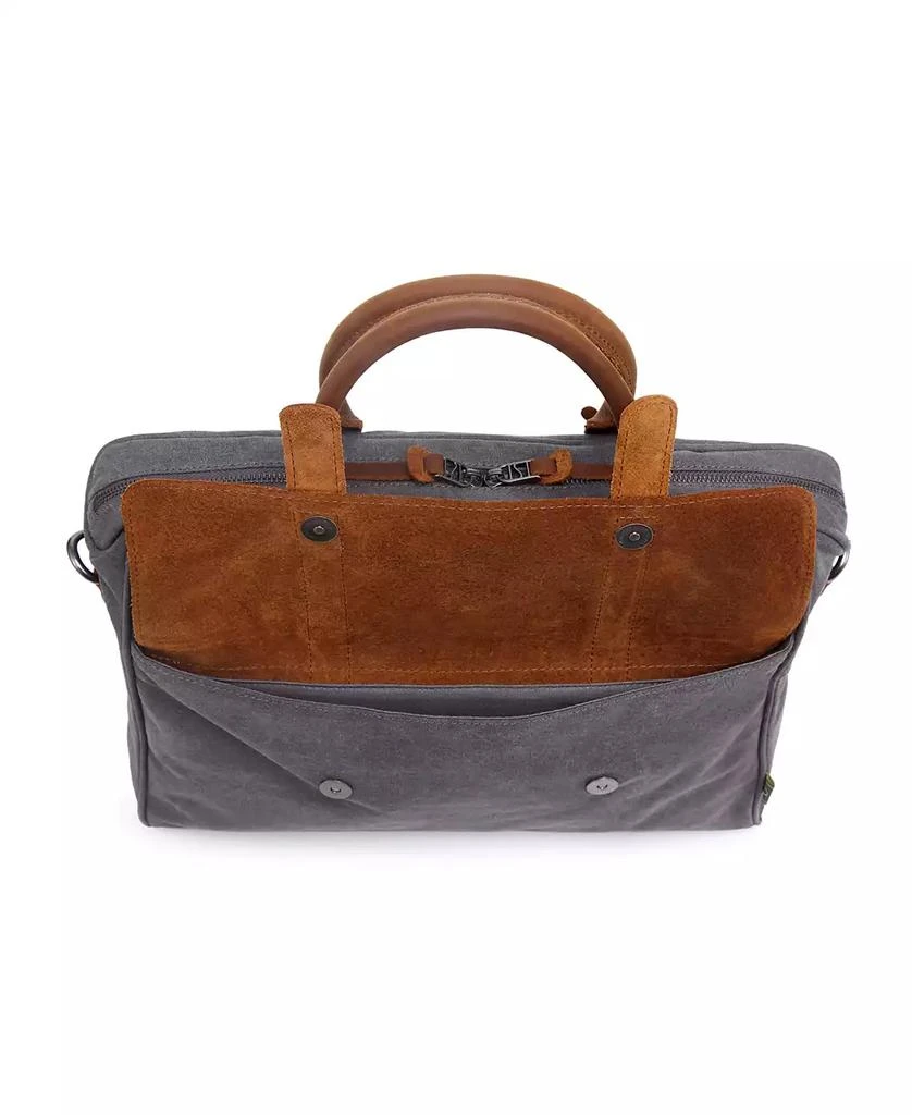TSD BRAND Canvas Valley Hill Computer Brief Bag 9