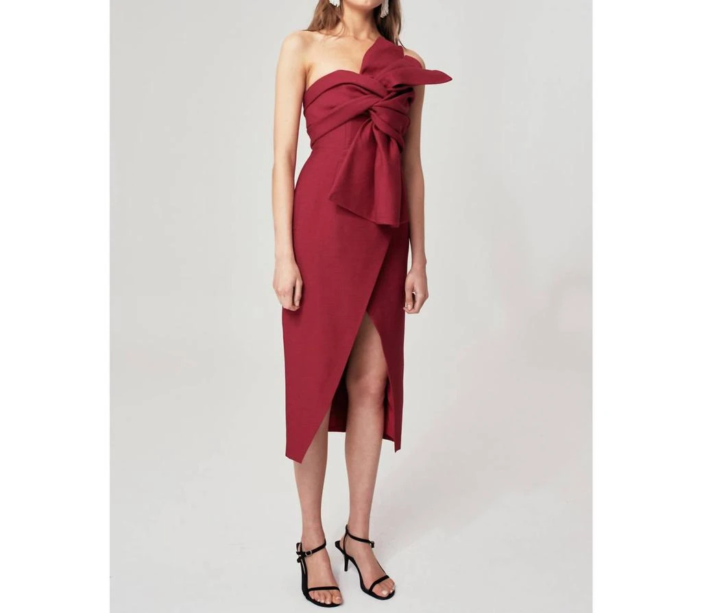 C/meo Collective Each Other Midi Dress In Red 1