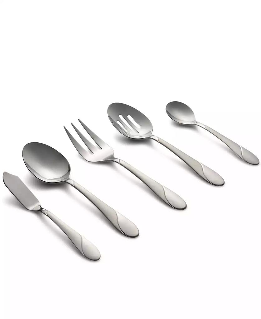 Cambridge Silversmiths Swirl Sand 89-Piece Flatware Set, Service for 12